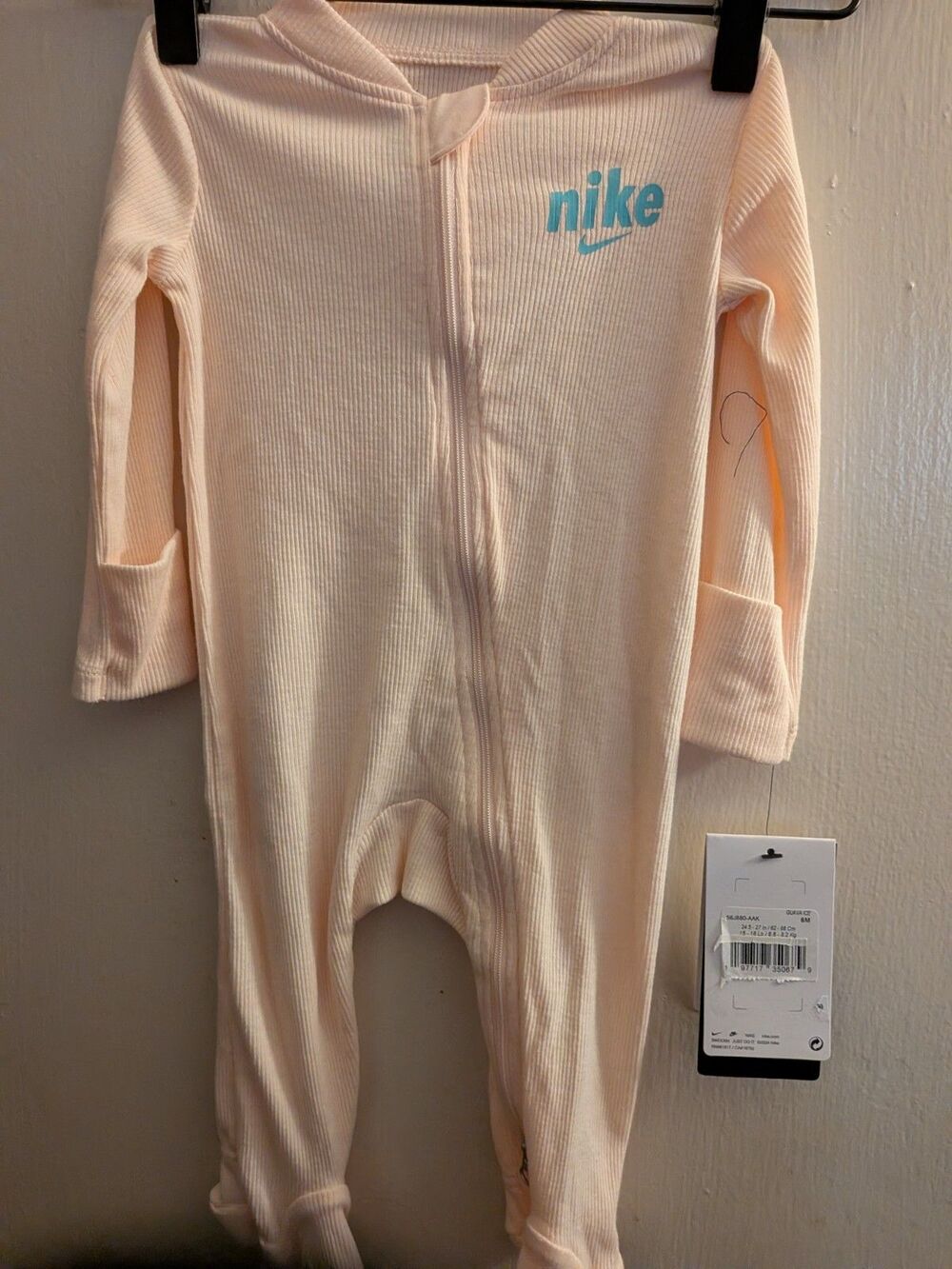NWT NIKE Romper/Footed Outfit Baby Size 6 Months Guava Ice